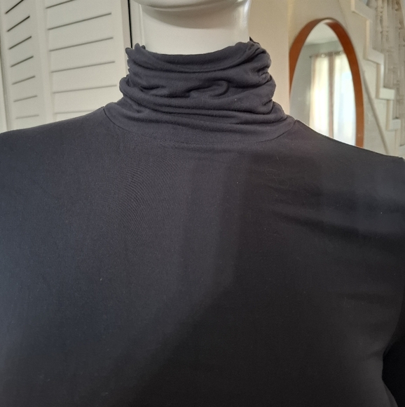 Soft Surroundings Top Shirt Womens Gray Turtleneck Ruched Long Sleeve Size Small - Picture 4 of 7